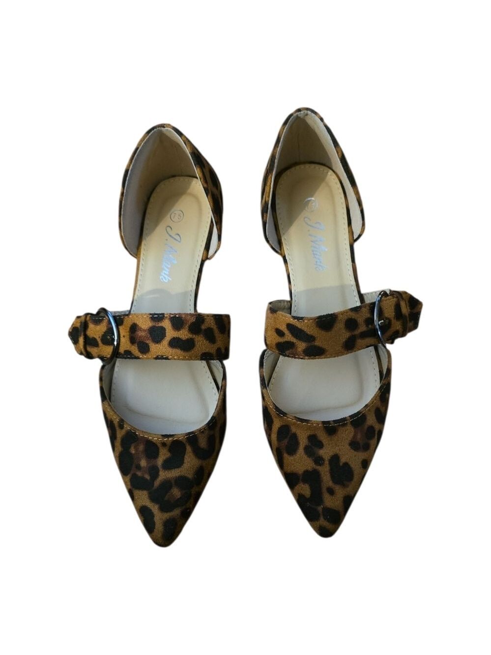 Adams Leopard Print Ballet Flats Buckle Women’s Size 7.5 Brown Black - Picture 2 of 6